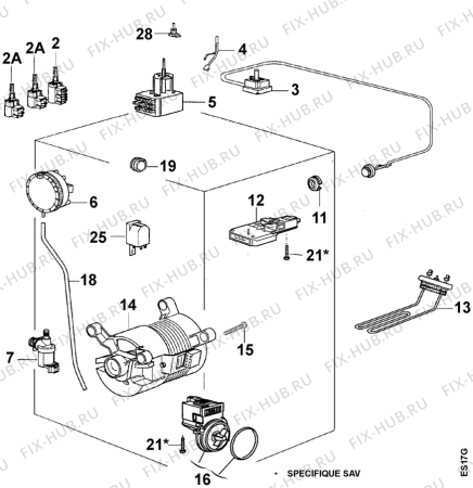 Взрыв-схема стиральной машины Zanussi TL993V - Схема узла Electrical equipment